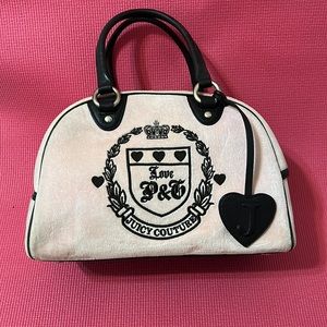 Baby Pink Velour Vintage Juicy Bowler Bag